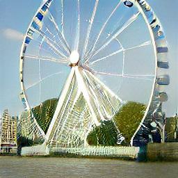 generated: a view of the Milllenium Wheel from the Thames #3